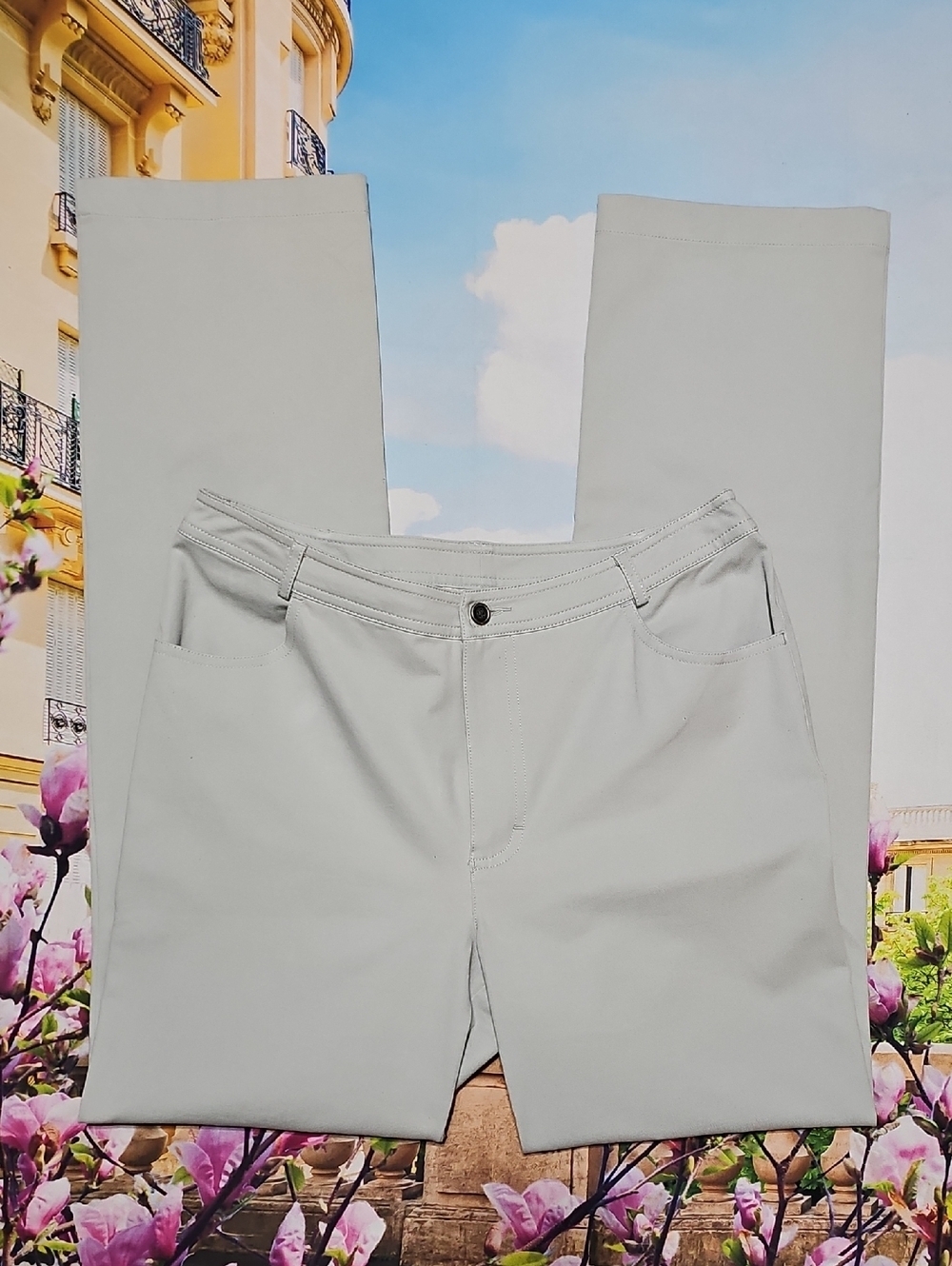 Doncaster Light Gray Straight Leg Pants Size 8